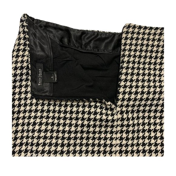WHBM 6 Houndstooth Lined Wool Blend Skirt White House Black Market Alabama - Picture 4 of 5